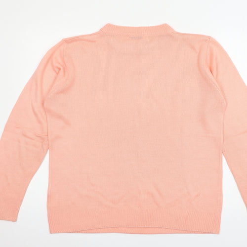Damart Womens Orange  Knit Pullover Jumper Size 12
