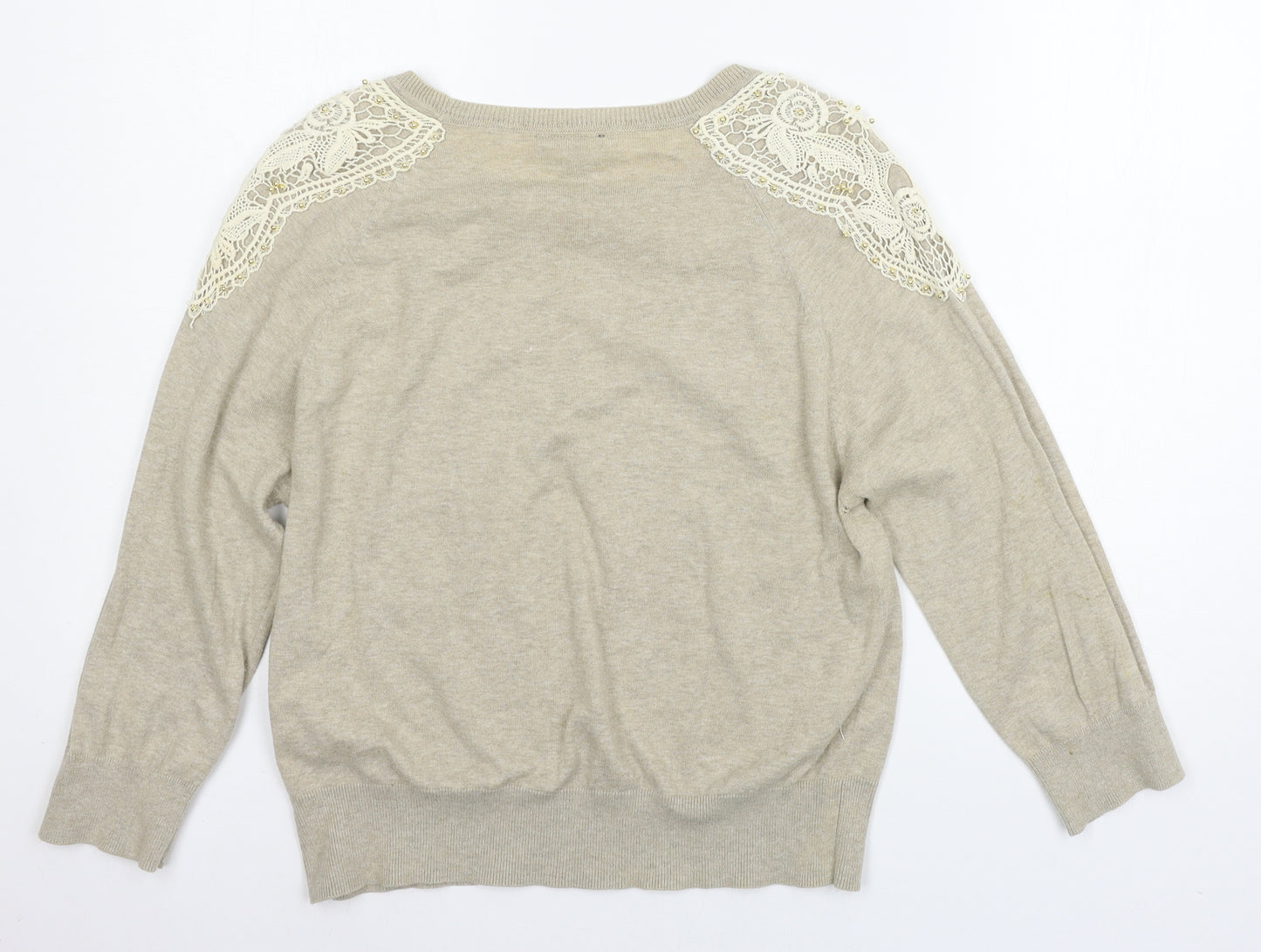 Topshop Womens Brown  Knit Pullover Jumper Size 14