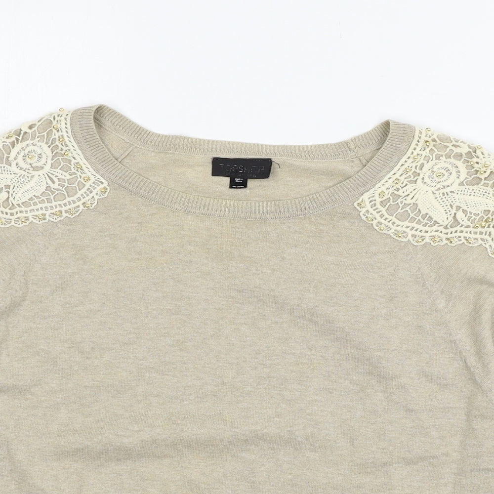 Topshop Womens Brown  Knit Pullover Jumper Size 14