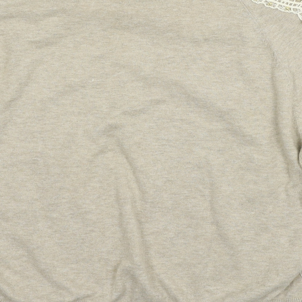 Topshop Womens Brown  Knit Pullover Jumper Size 14
