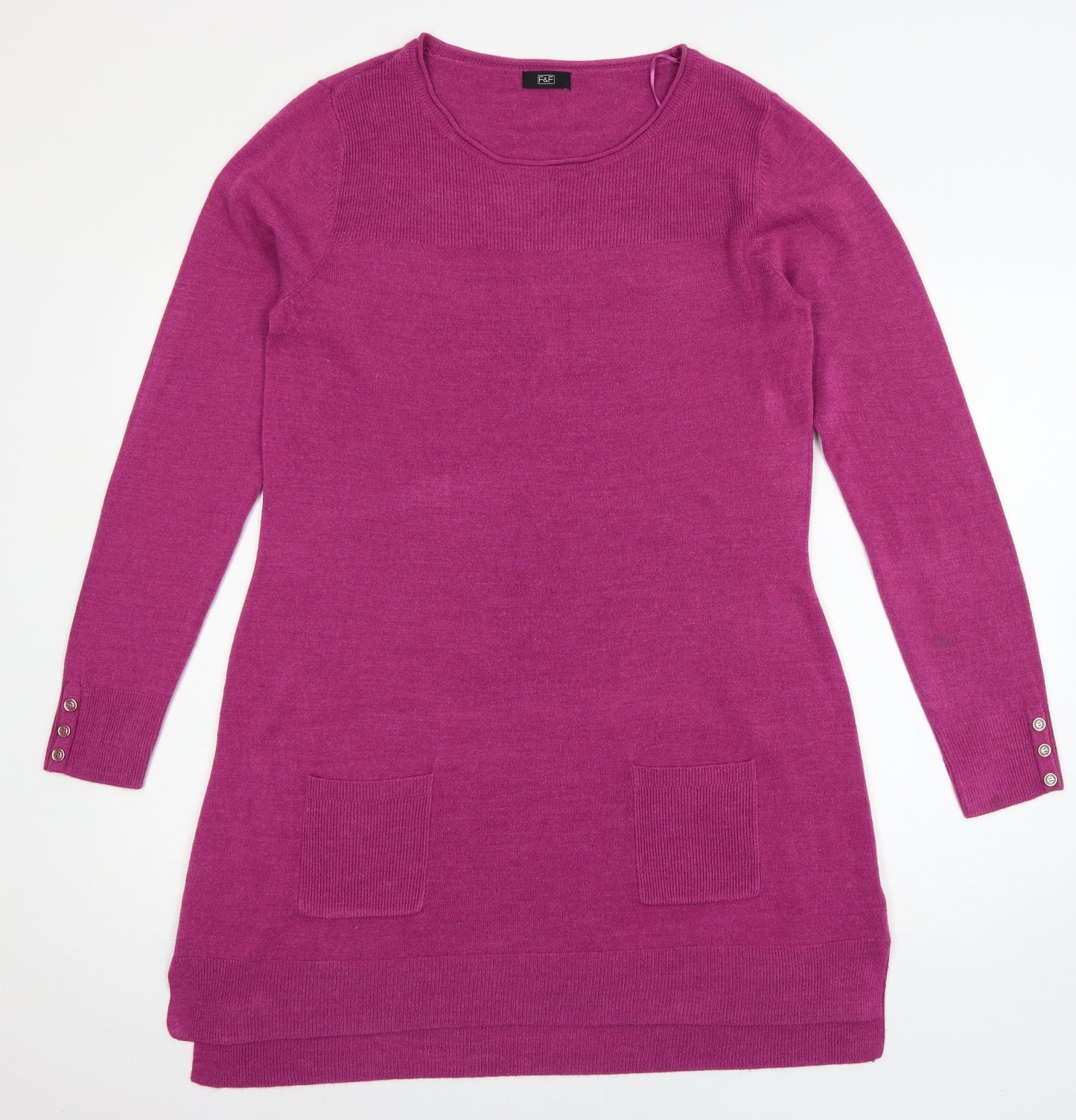 F&F Womens Pink  Knit Jacket Dress  Size 16