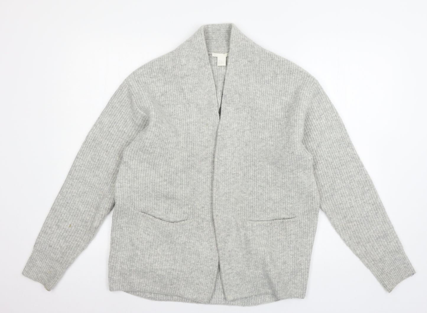 H&M Womens Grey  Knit Cardigan Jumper Size M