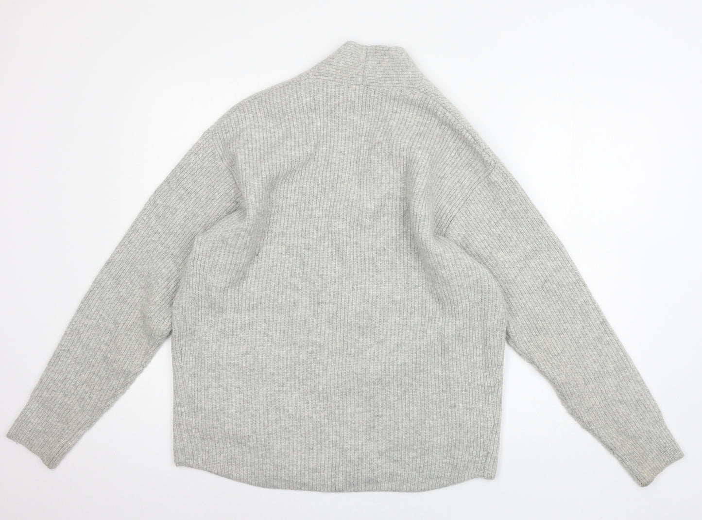 H&M Womens Grey  Knit Cardigan Jumper Size M
