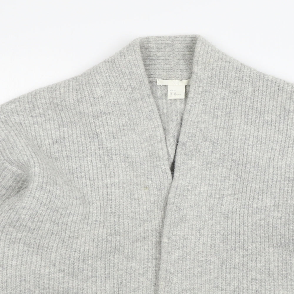 H&M Womens Grey  Knit Cardigan Jumper Size M
