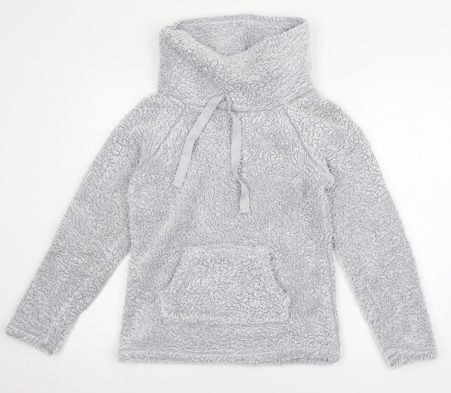 F&F Womens Grey Solid Knit Top Pyjama Top Size XS