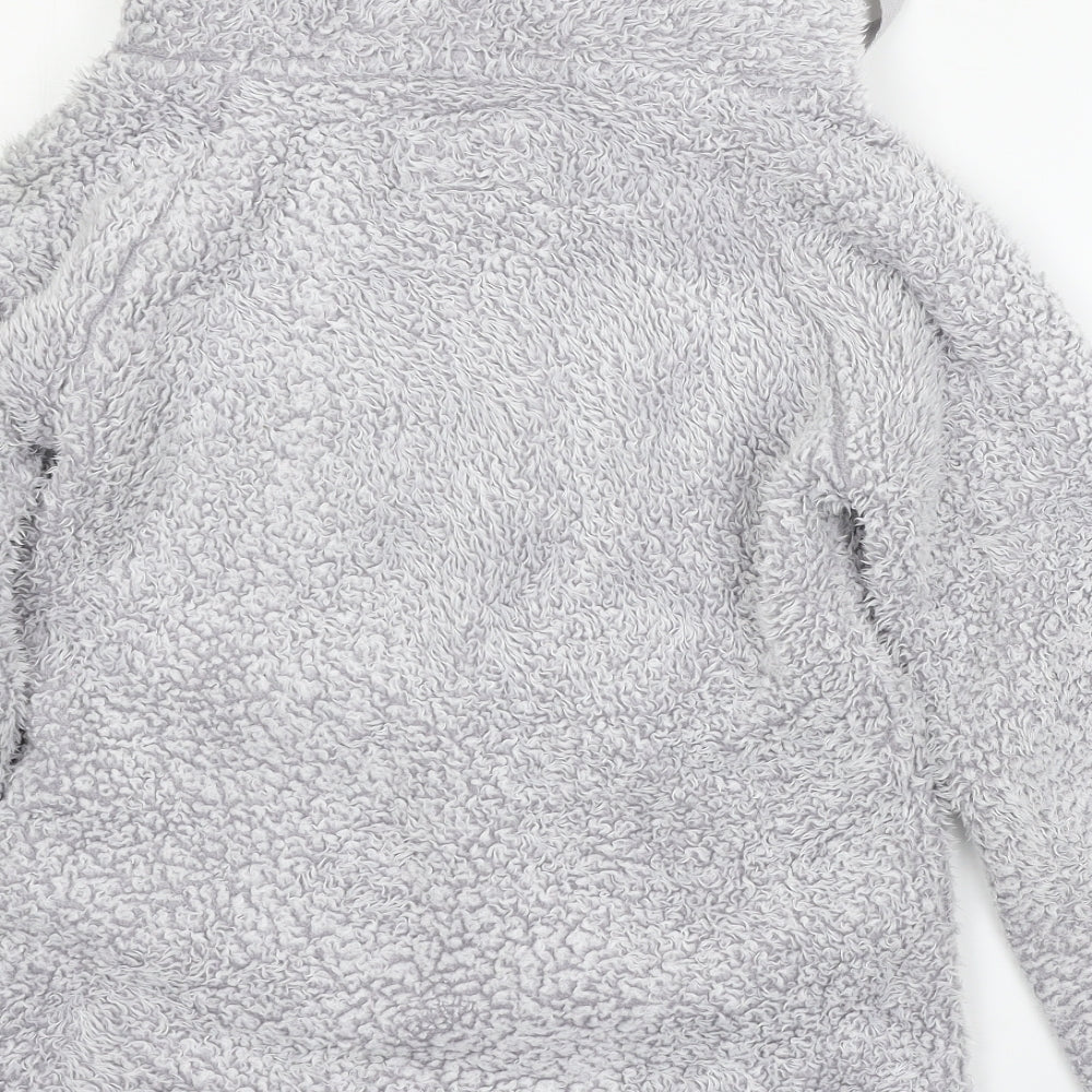 F&F Womens Grey Solid Knit Top Pyjama Top Size XS