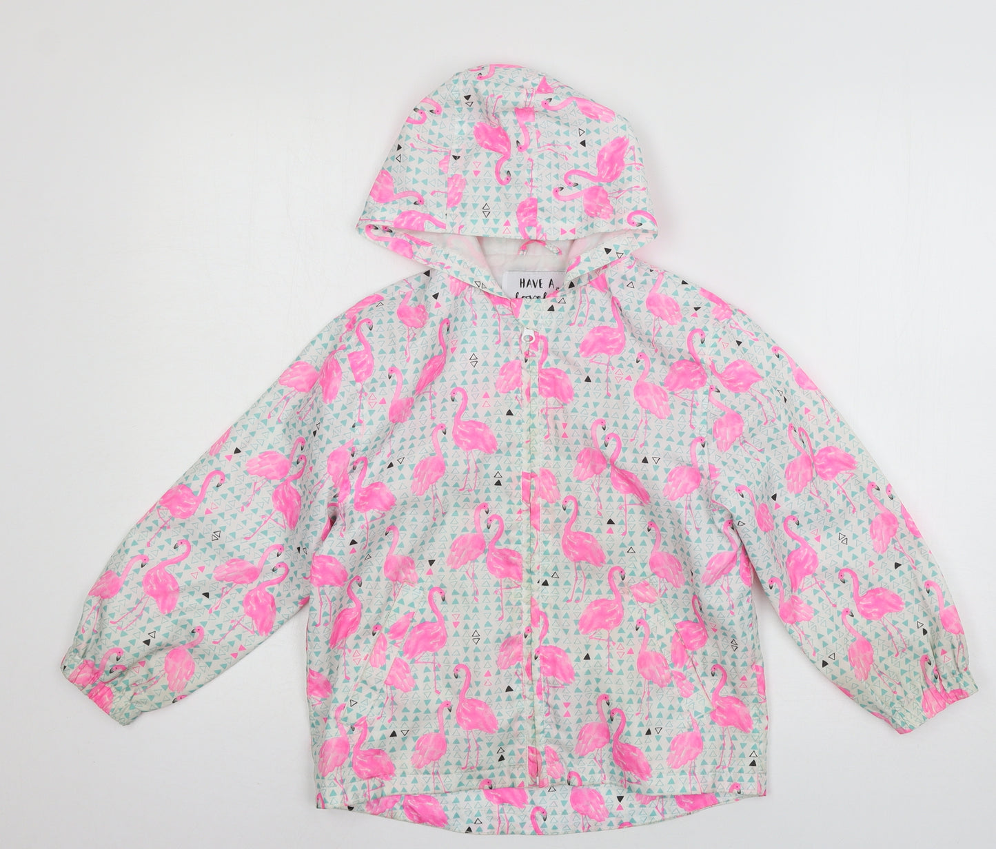 TU Girls White Geometric  Jacket  Size 5-6 Years