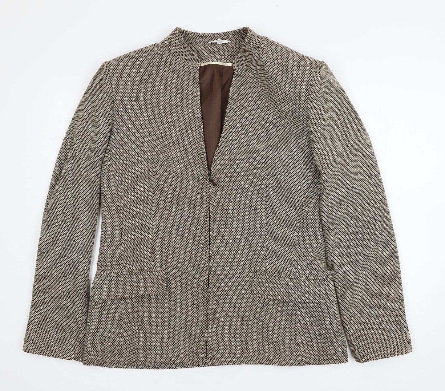 Klass Collection Womens Brown Polka Dot  Jacket  Size 14