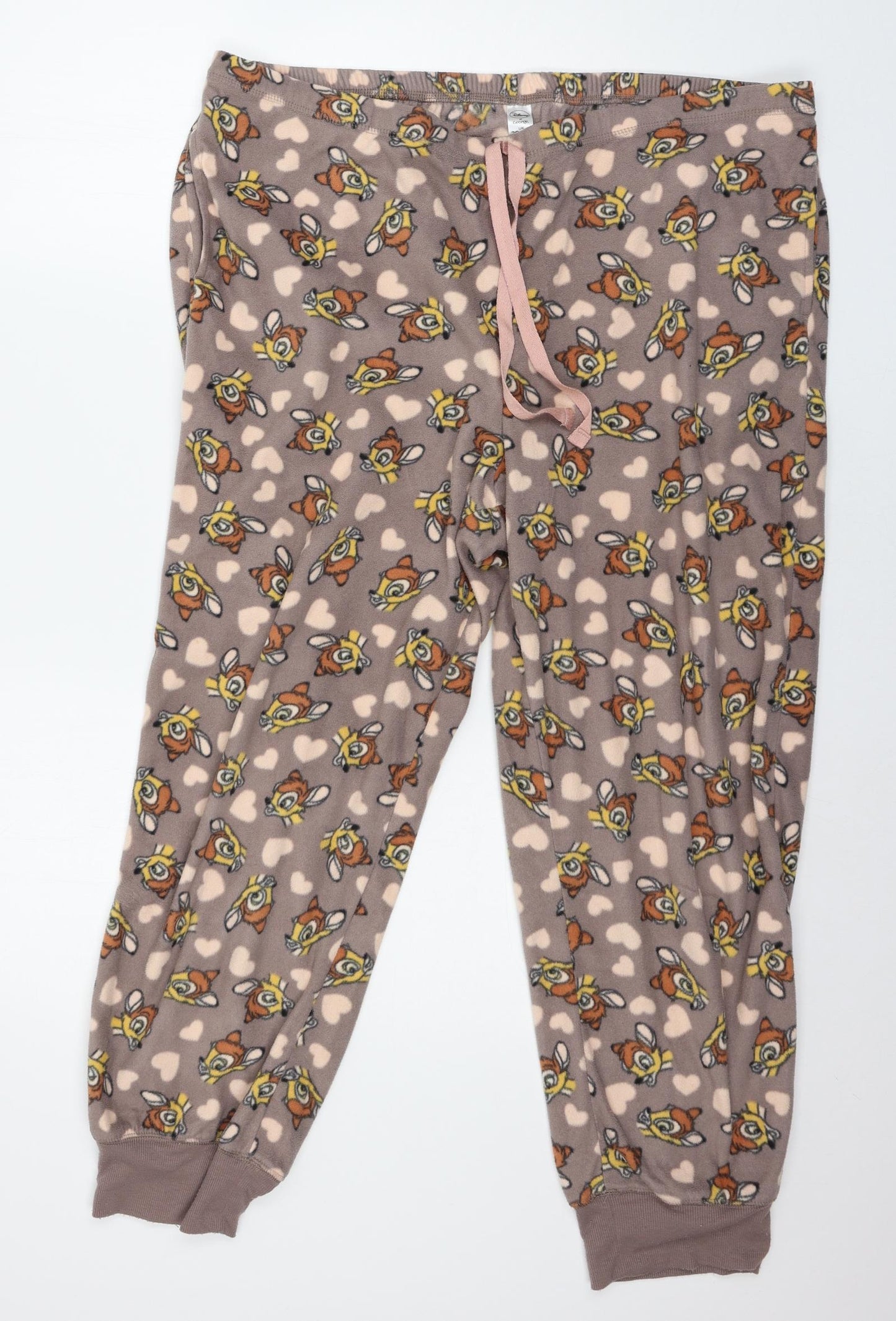 George Womens Brown Geometric Fleece Capri Pyjama Pants Size 20
