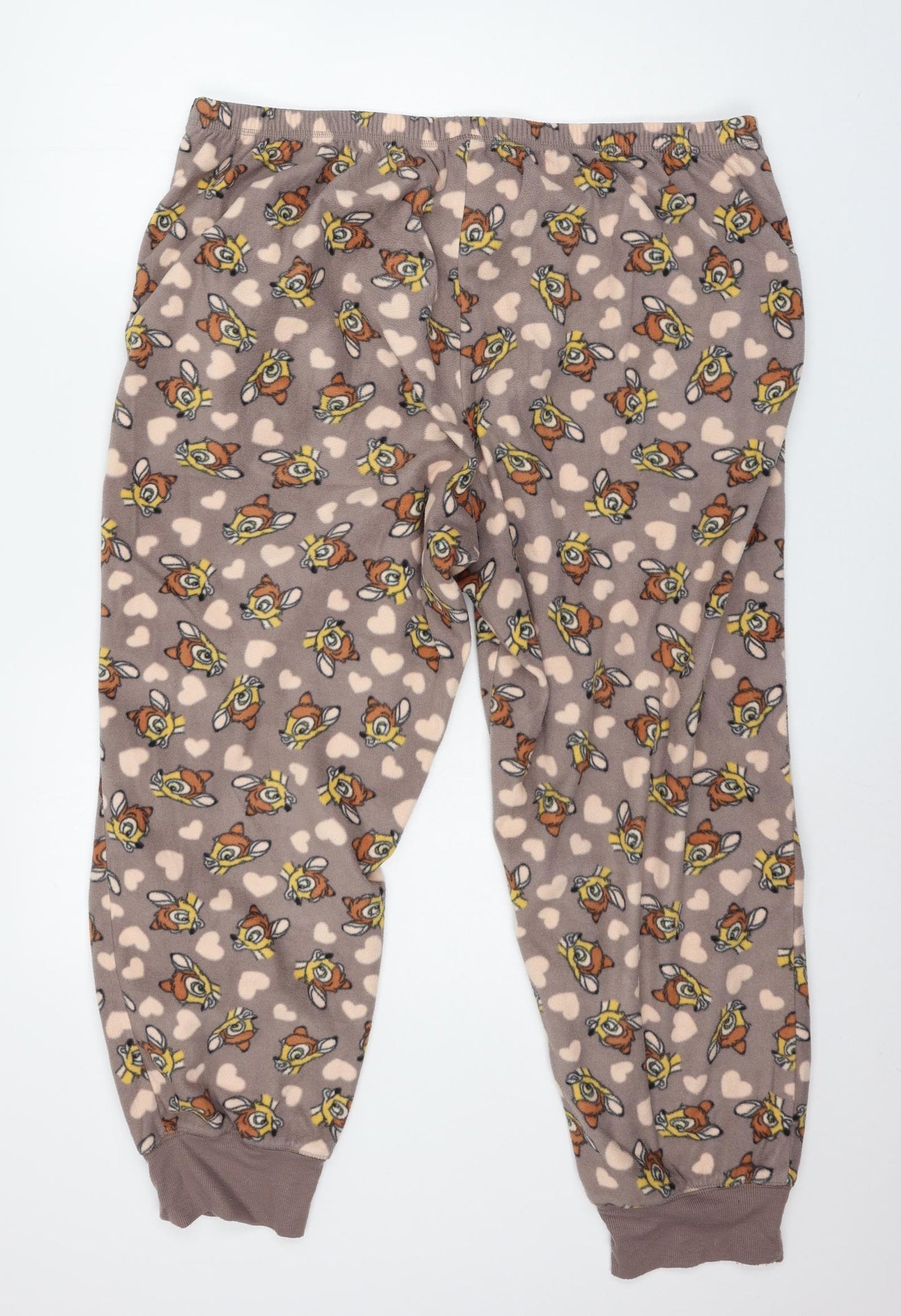 George Womens Brown Geometric Fleece Capri Pyjama Pants Size 20