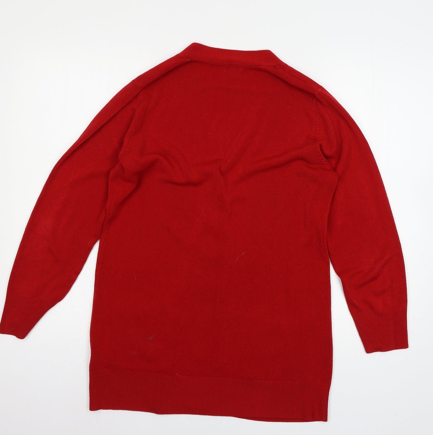 TEXT Womens Red  Knit Cardigan Jumper Size M