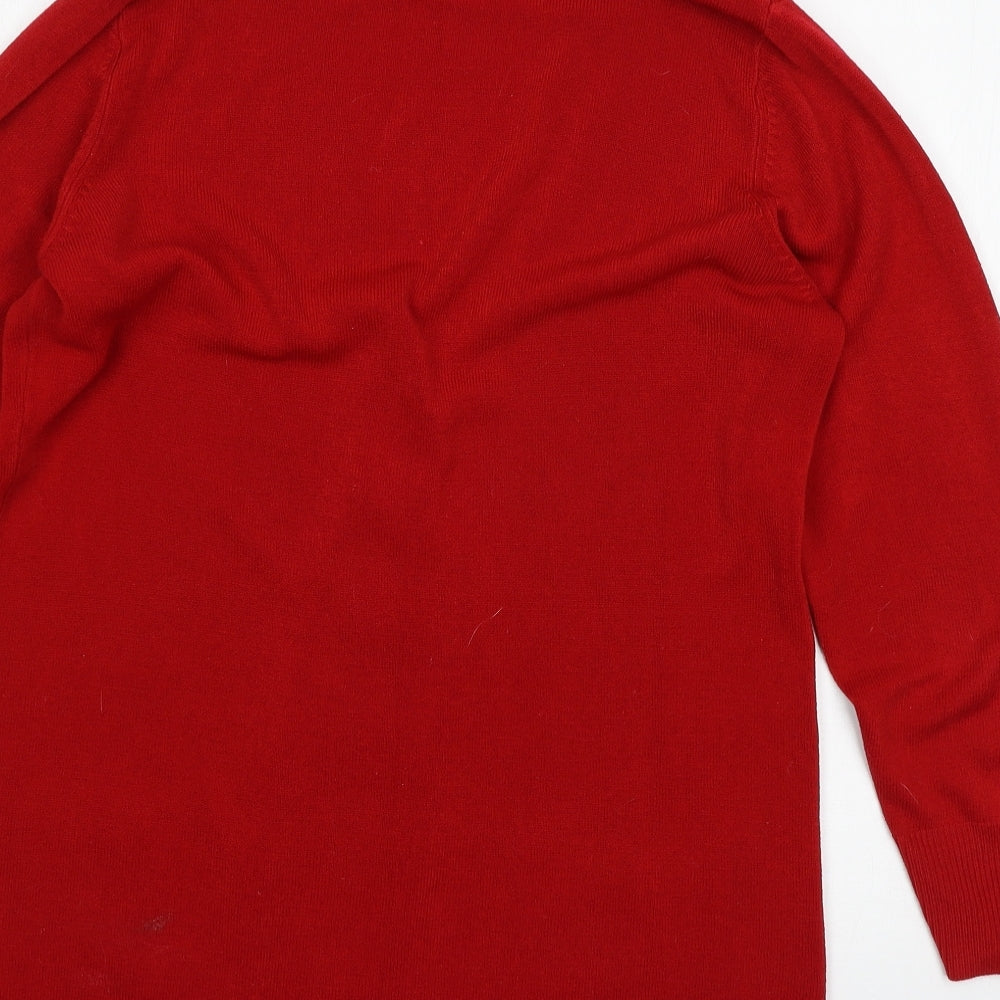 TEXT Womens Red  Knit Cardigan Jumper Size M