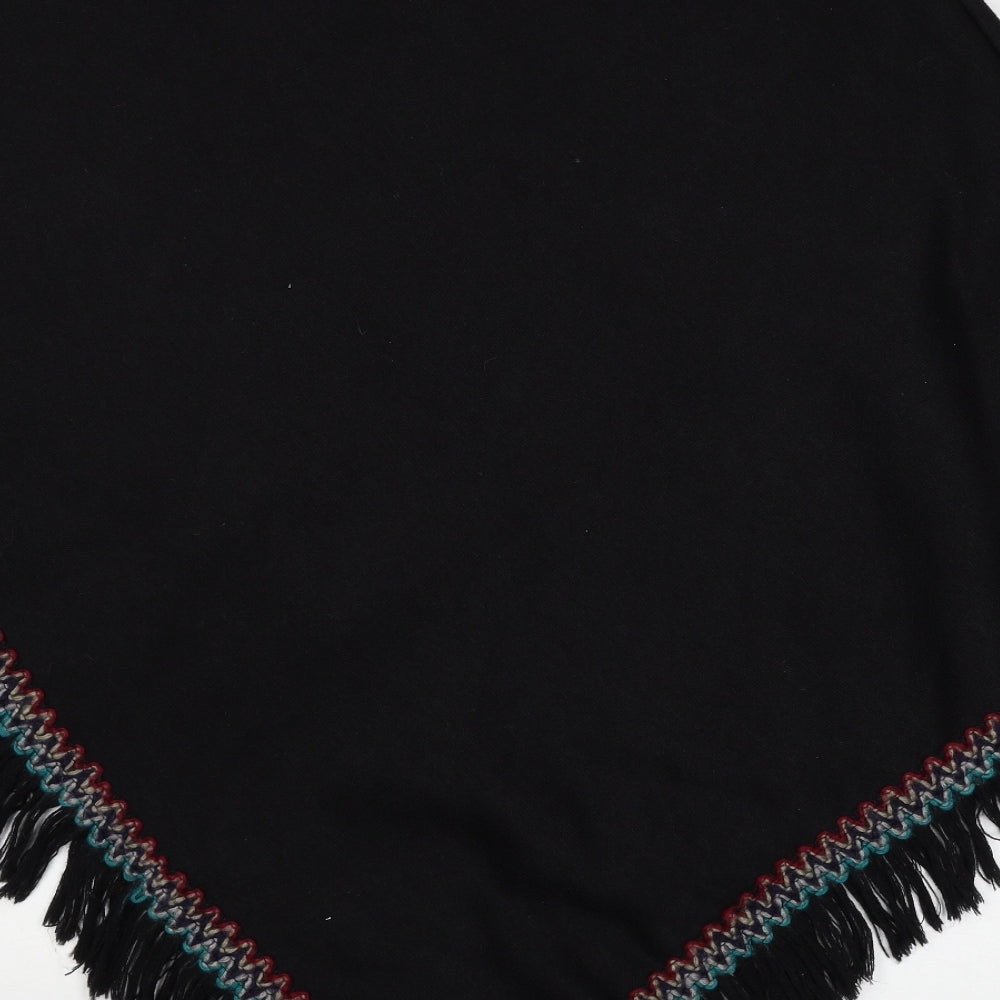 Preworn Womens Black Striped Fleece Pullover Jumper One Size