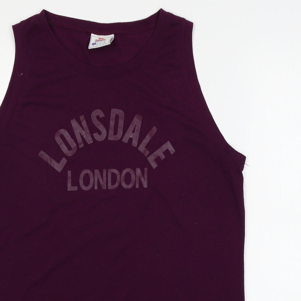 Lonsdale Womens Purple  Jersey Basic T-Shirt Size 18