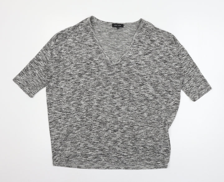 New Look Womens Grey Knit Basic T-Shirt Size M
