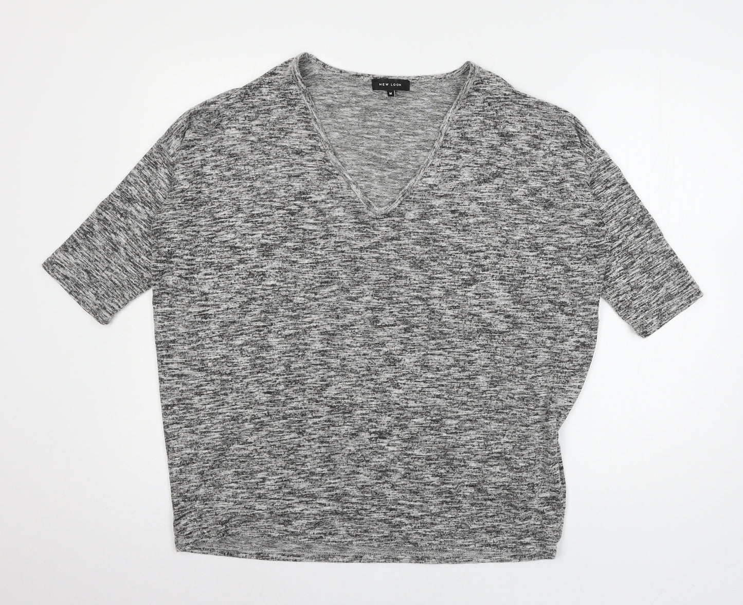 New Look Womens Grey  Knit Basic T-Shirt Size M