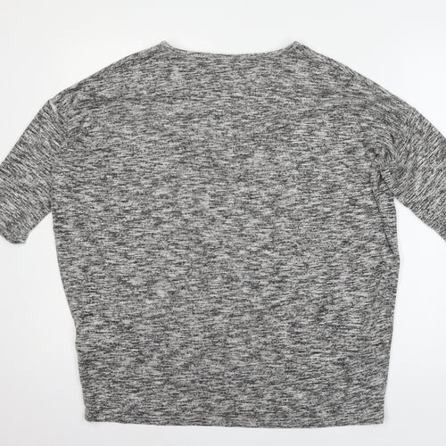 New Look Womens Grey  Knit Basic T-Shirt Size M