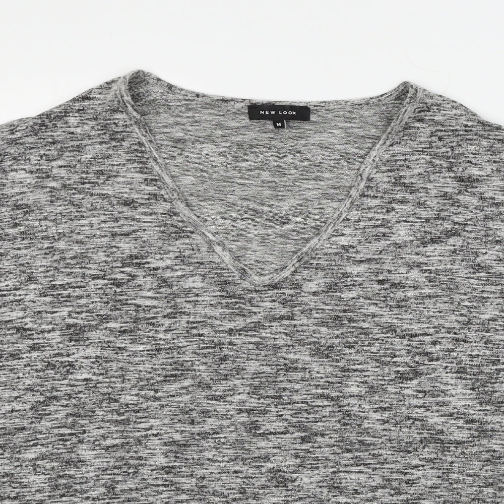 New Look Womens Grey  Knit Basic T-Shirt Size M