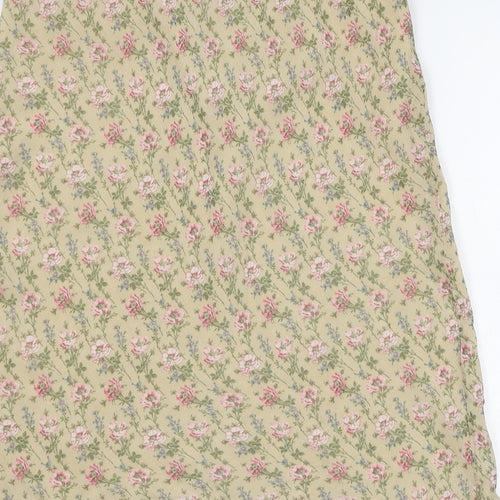 NEXT Womens Beige Floral Chiffon A-Line Skirt Size 14
