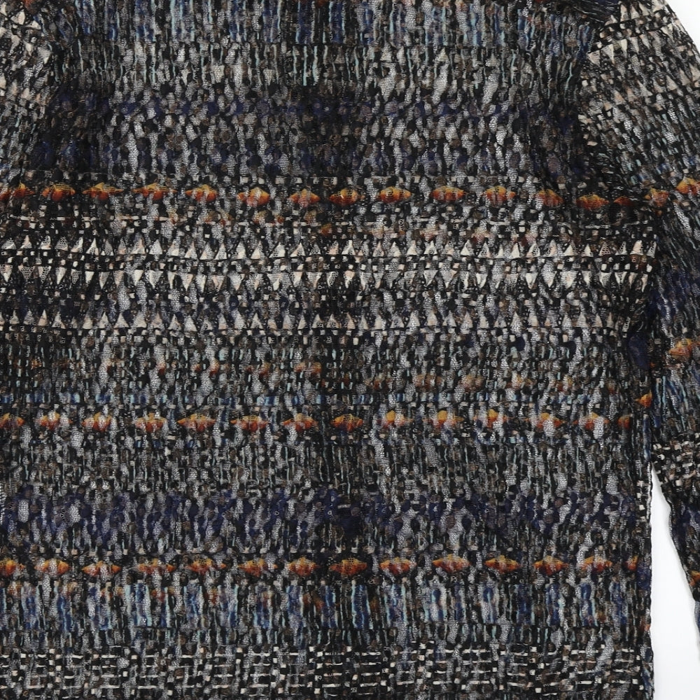 Reclaimed Vintage Womens Blue Fair Isle  Basic Button-Up Size M