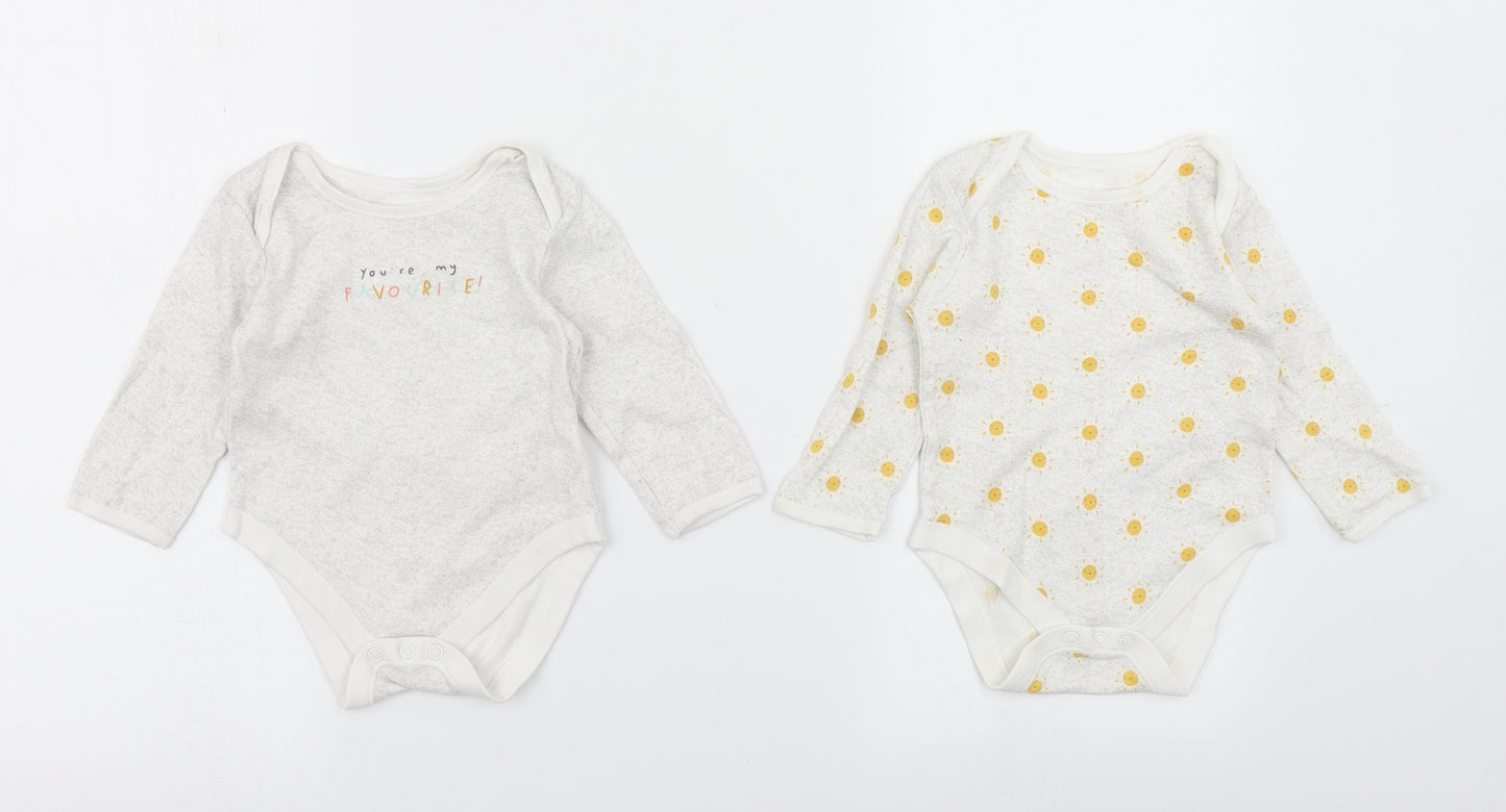 Primark Baby Grey Spotted  Romper One-Piece Size 9-12 Months