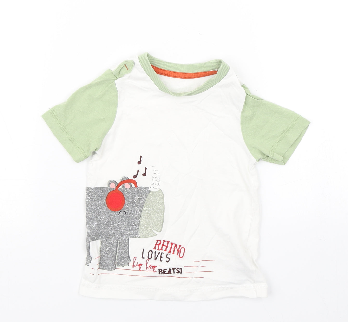 Mothercare Boys Green Colourblock  Basic T-Shirt Size 12-18 Months