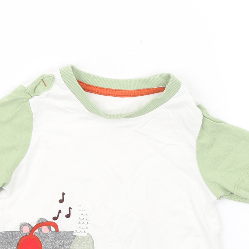 Mothercare Boys Green Colourblock  Basic T-Shirt Size 12-18 Months