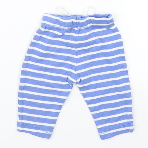 John Lewis Boys Blue Striped  Jogger Trousers Size 0-3 Months