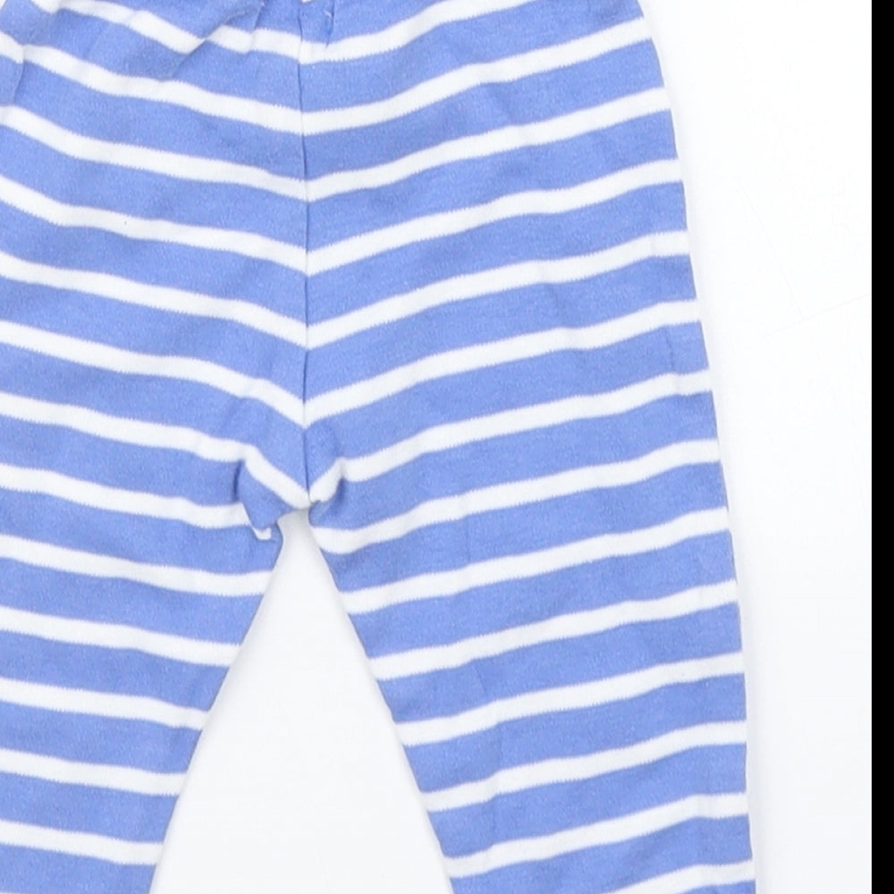 John Lewis Boys Blue Striped  Jogger Trousers Size 0-3 Months