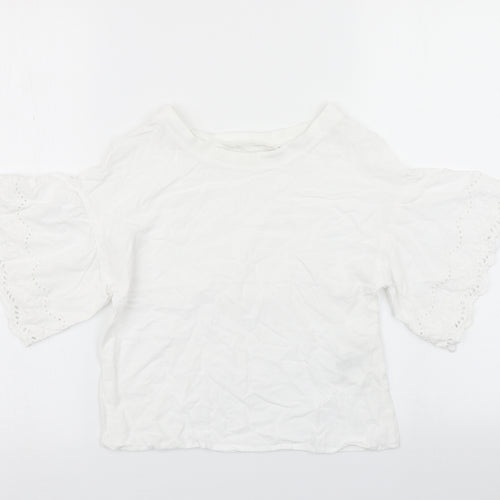 H&M Girls White   Basic T-Shirt Size 11 Years