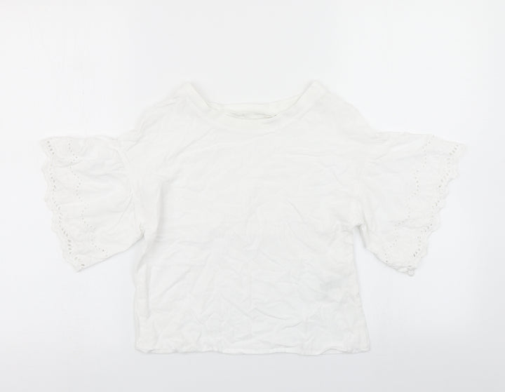 H&M Girls White   Basic T-Shirt Size 11 Years