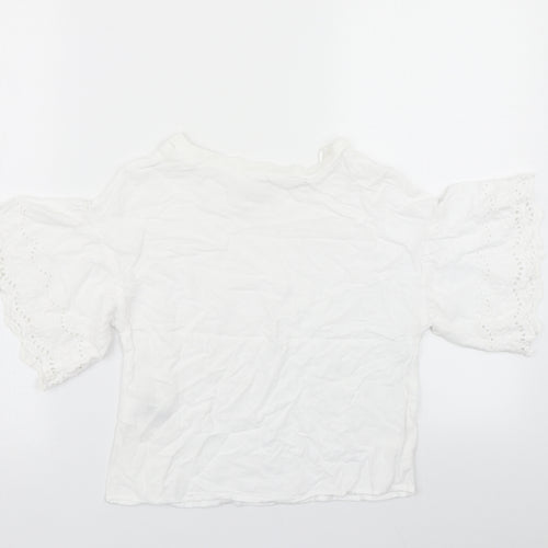 H&M Girls White   Basic T-Shirt Size 11 Years