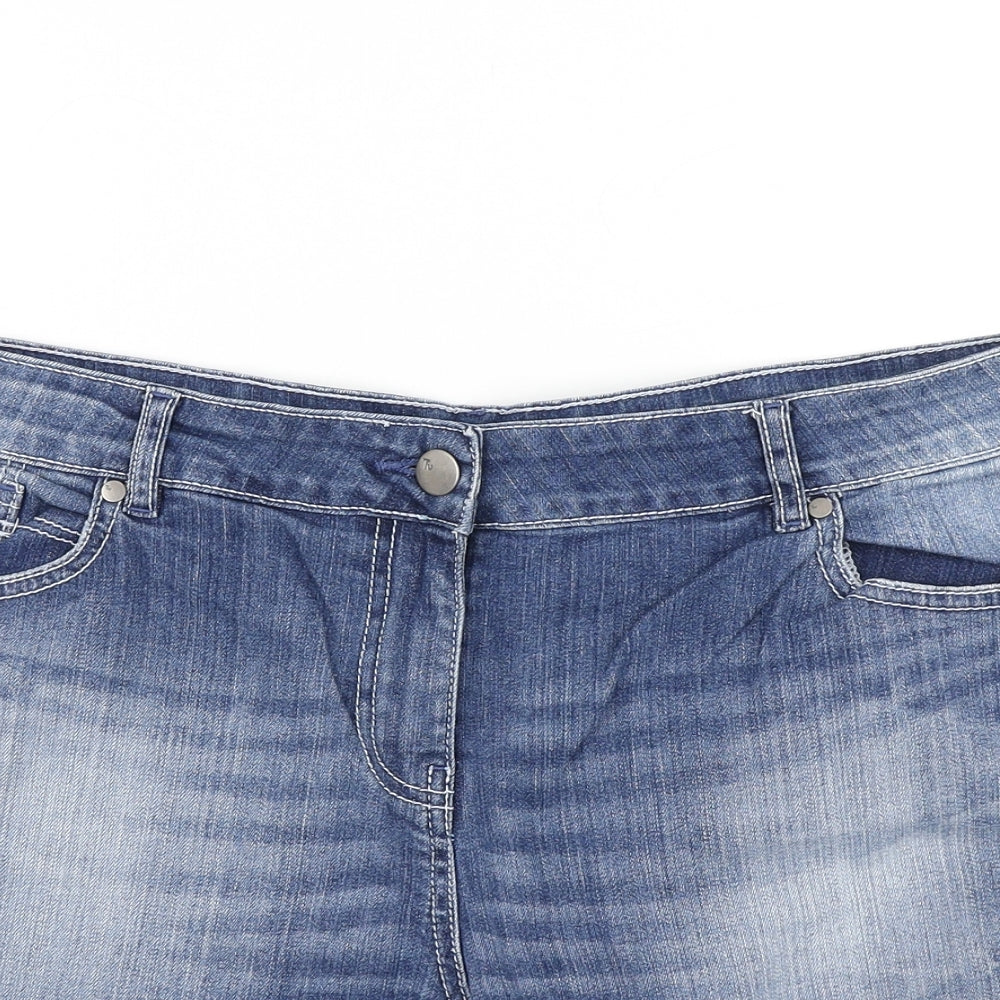 TU Womens Blue  Denim Boyfriend Shorts Size 6
