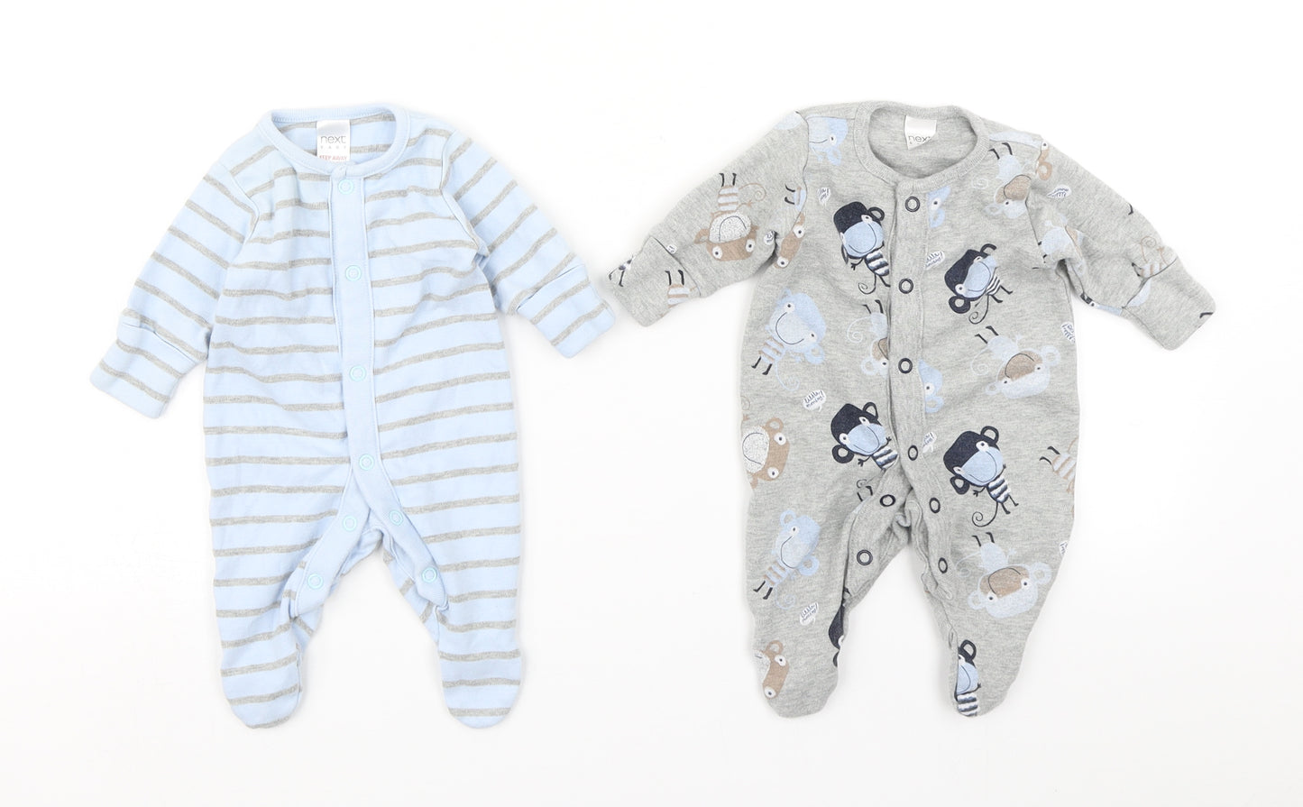 NEXT Boys Blue Striped  Babygrow One-Piece Size 0-3 Months