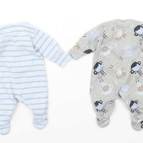 NEXT Boys Blue Striped  Babygrow One-Piece Size 0-3 Months