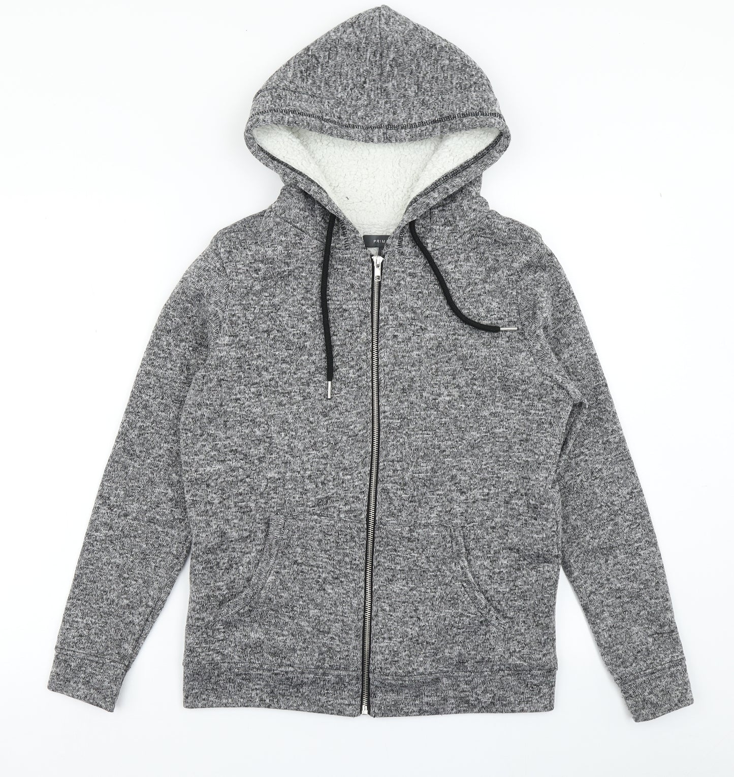 Primark Womens Grey   Full Zip Hoodie Size M  - Fleece Lined