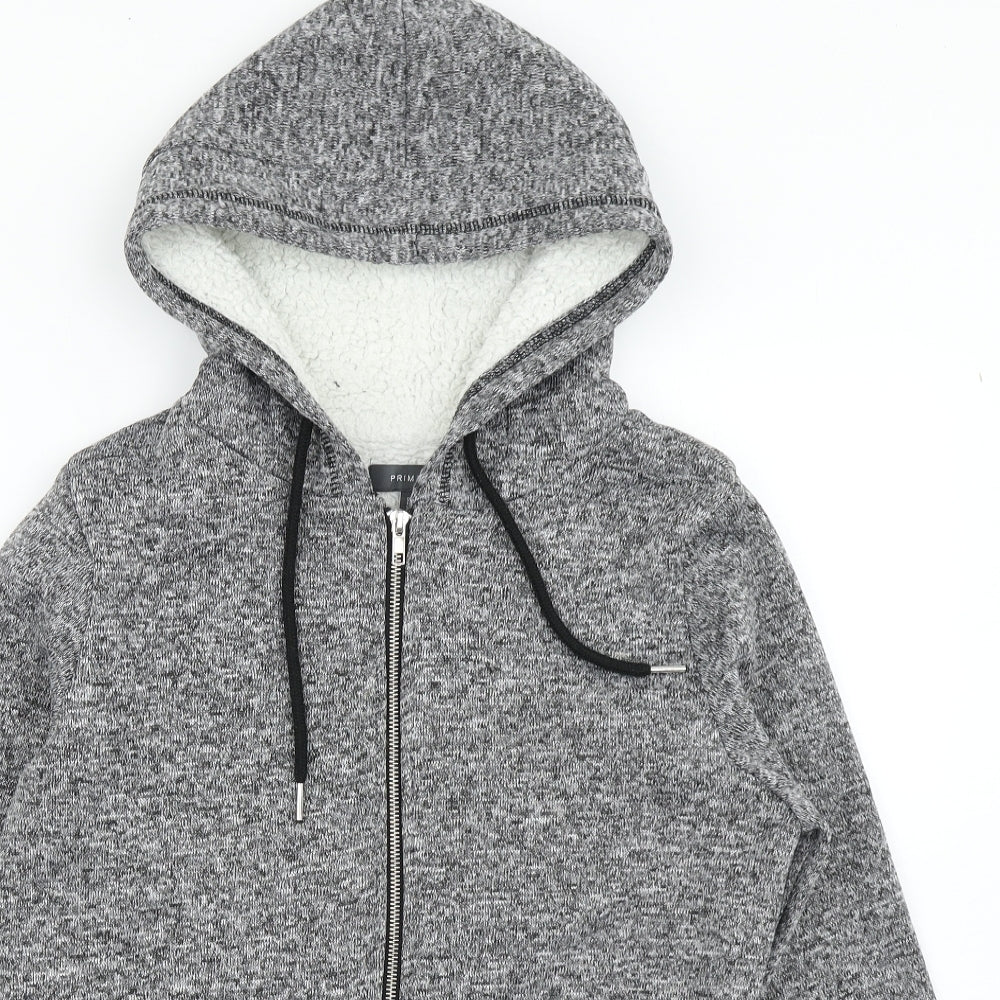 Primark Womens Grey   Full Zip Hoodie Size M  - Fleece Lined