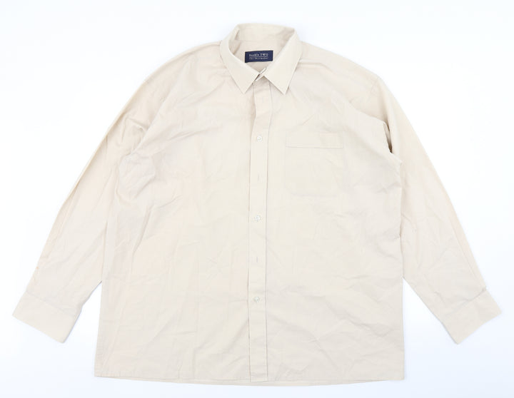 Double TWO Mens Brown    Button-Up Size 17