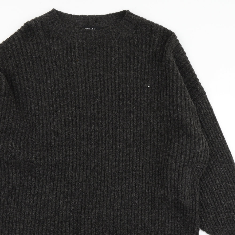 New Look Womens Grey  Knit Jumper Dress  Size L