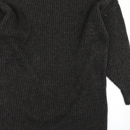 New Look Womens Grey  Knit Jumper Dress  Size L