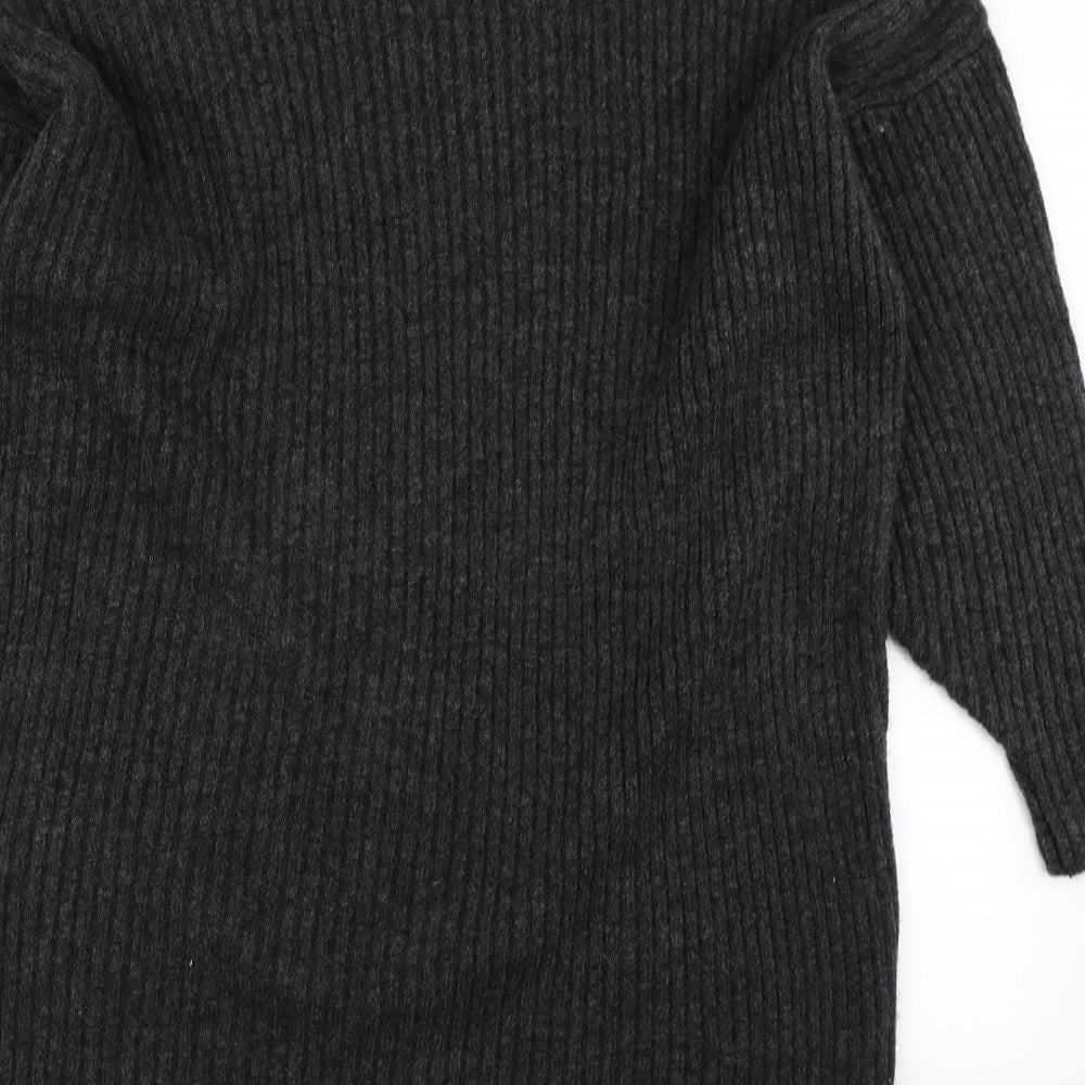 New Look Womens Grey  Knit Jumper Dress  Size L