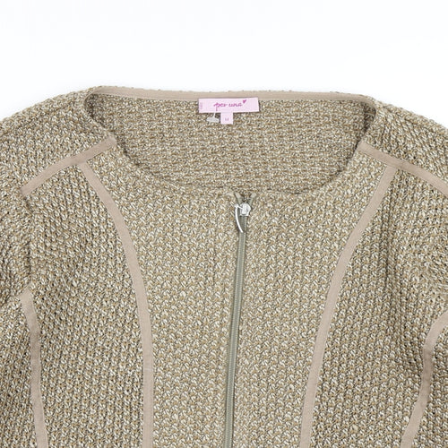 Per Una Womens Brown  Knit Jacket  Size M