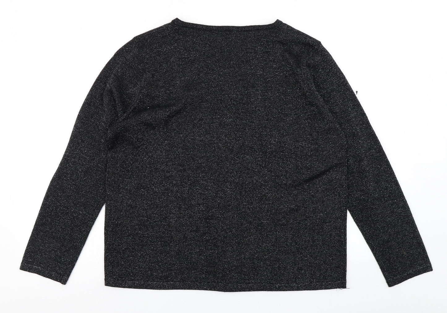 BM Womens Black  Knit Cardigan Jumper Size M