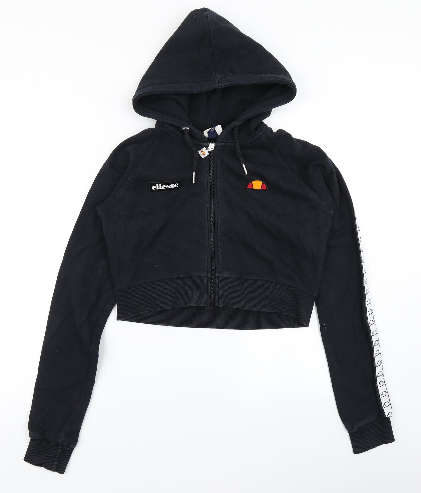 ellesse Womens Black   Full Zip Hoodie Size 10  - Cropped
