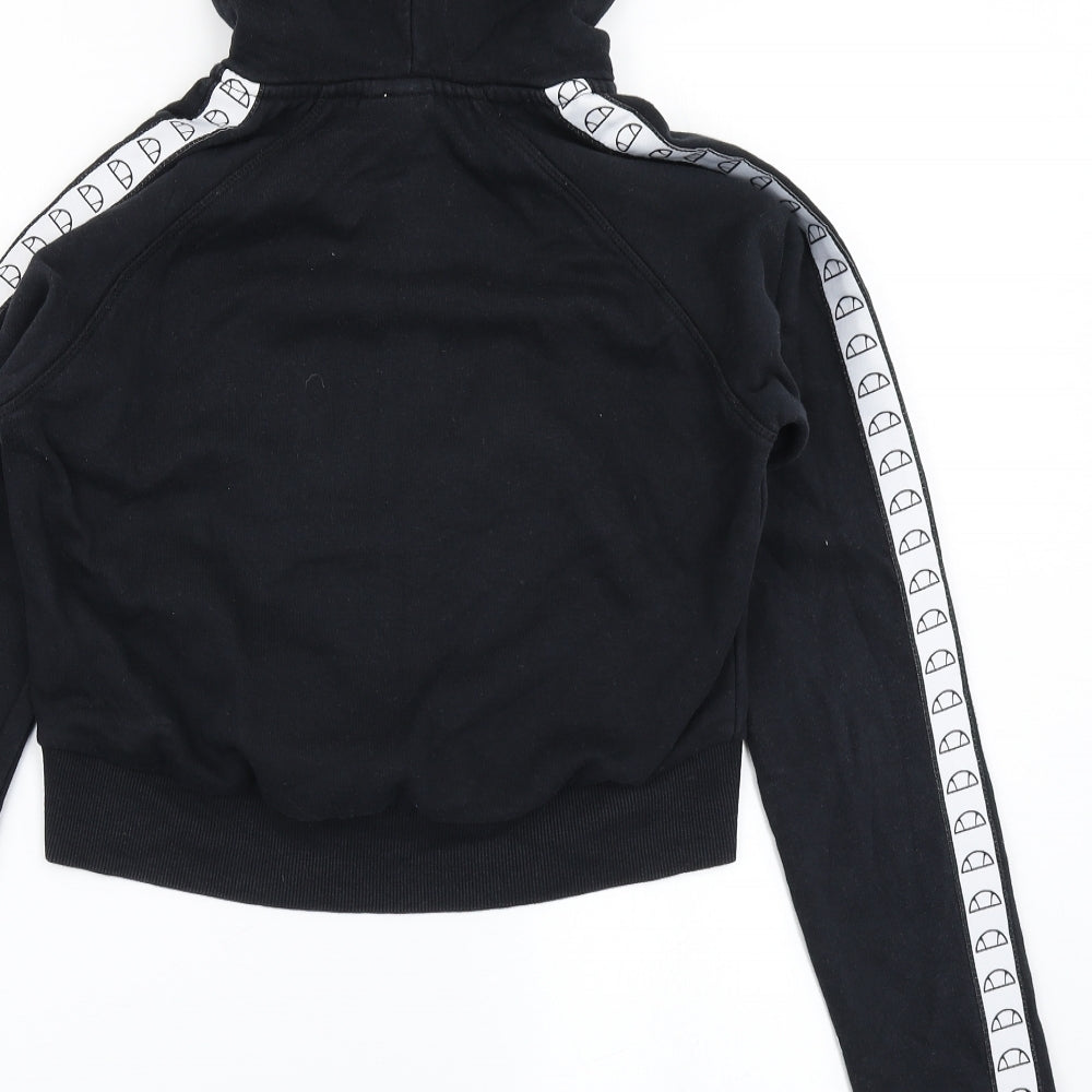 ellesse Womens Black   Full Zip Hoodie Size 10  - Cropped