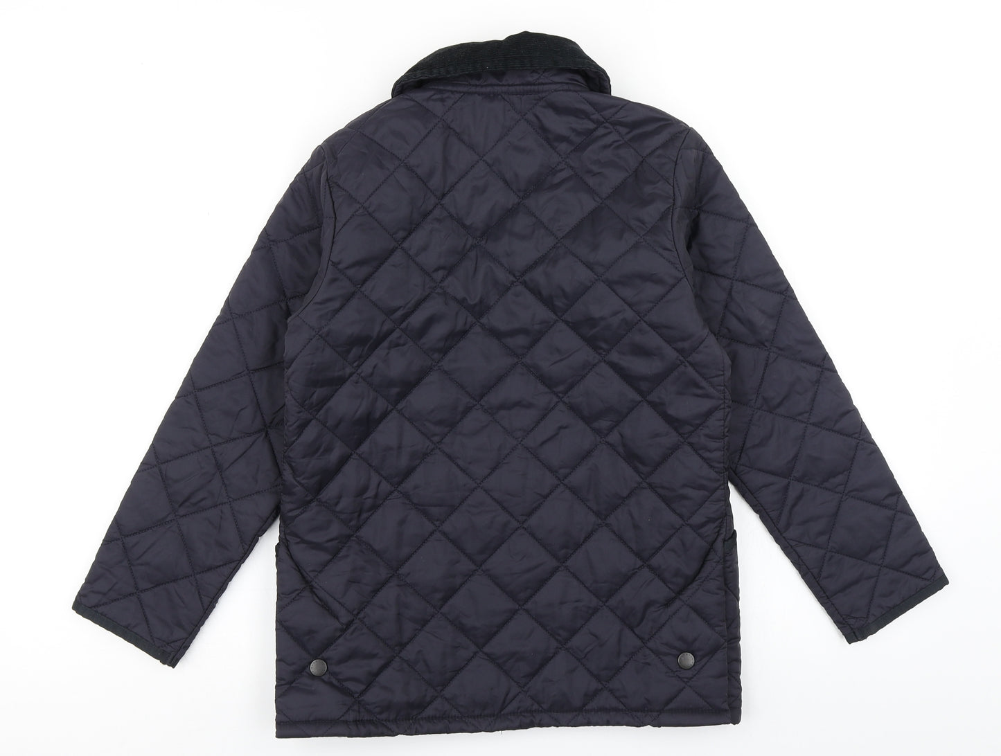 Barbour Womens Blue Argyle/Diamond  Pea Coat Jacket Size S