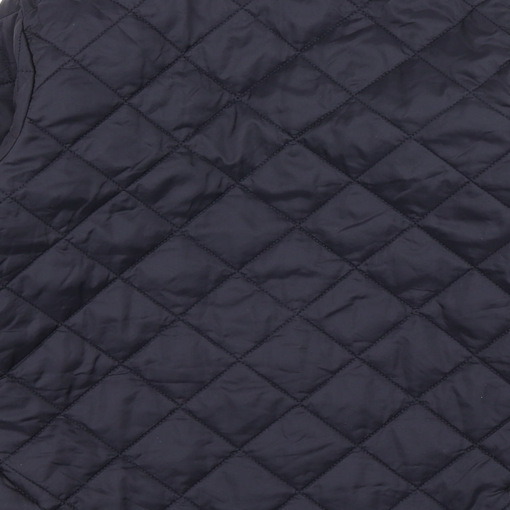 Barbour Womens Blue Argyle/Diamond  Pea Coat Jacket Size S