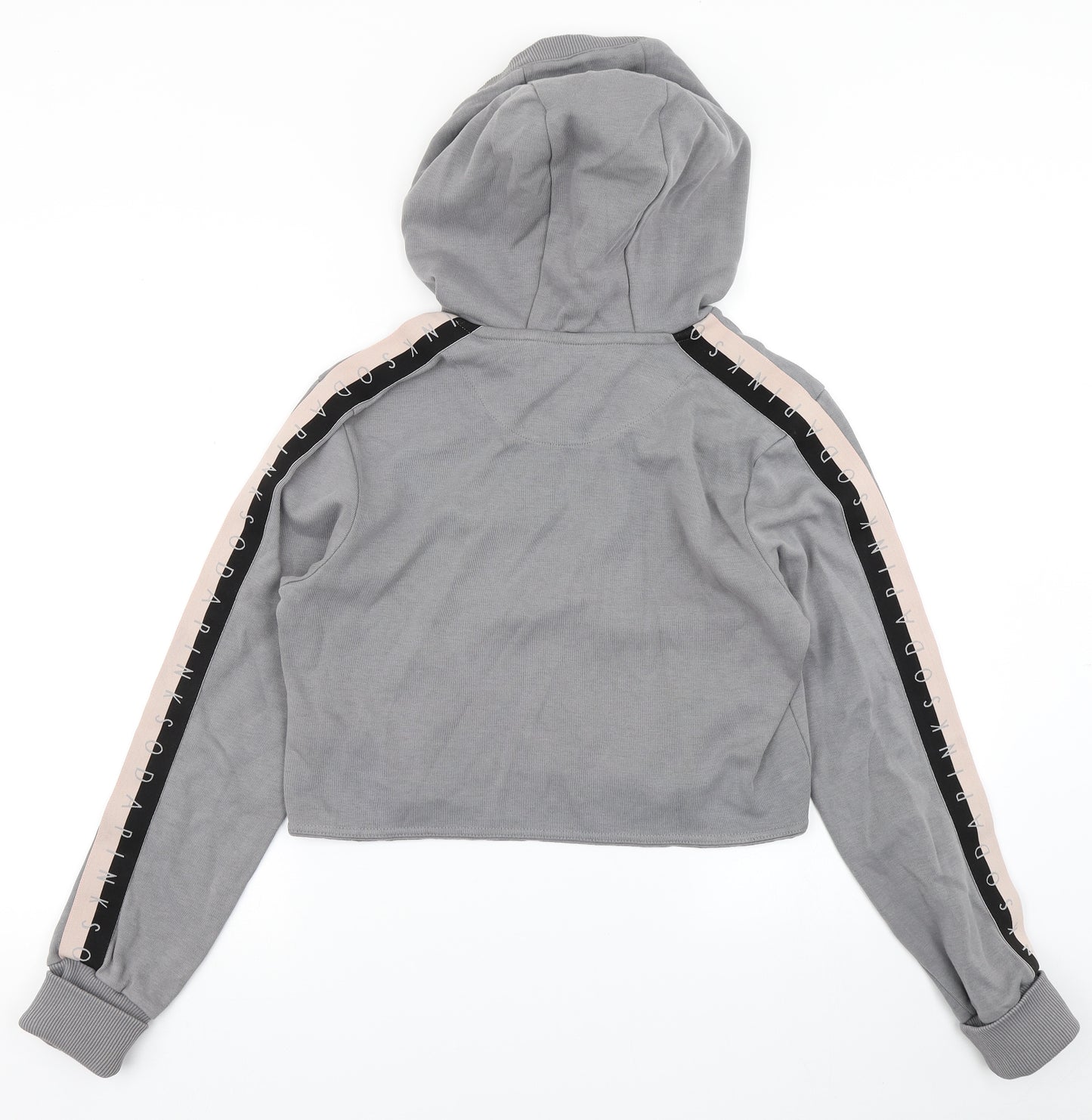 Pink Soda Sport Womens Grey   Pullover Hoodie Size 10  - Cropped