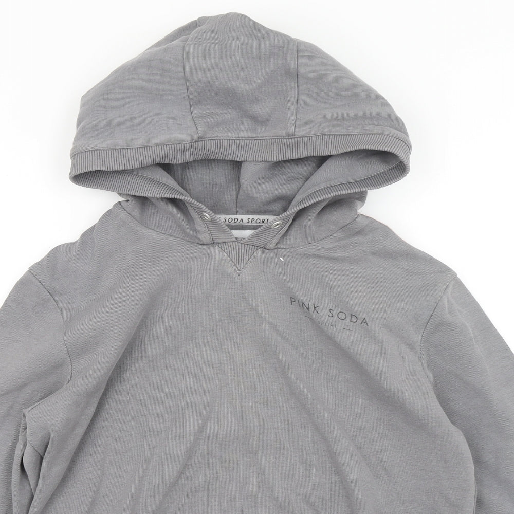 Pink Soda Sport Womens Grey   Pullover Hoodie Size 10  - Cropped