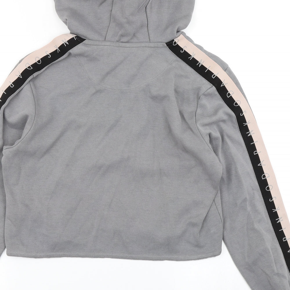 Pink Soda Sport Womens Grey   Pullover Hoodie Size 10  - Cropped